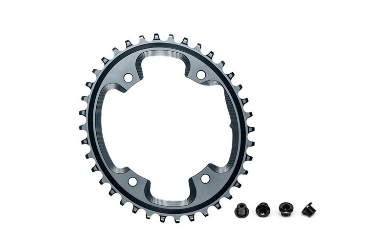 Drev absoluteBlack Ø110 mm BCD (Shimano Asymmetric) 1x10/11/12-Speed Oval NW Alu 42T grå
