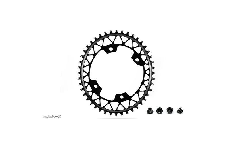 Drev absoluteBlack Ø110 mm BCD (Shimano Asymmetric) 1x10/11/12-Speed Oval NW Alu 46T grå