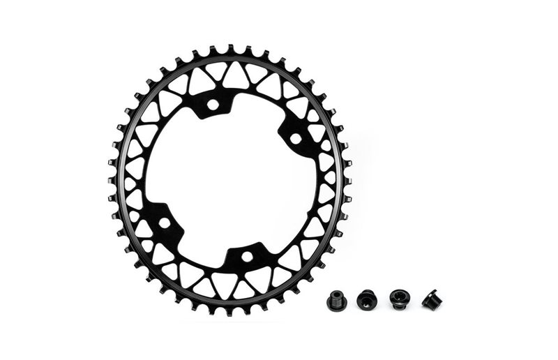 Drev absoluteBlack Ø110 mm BCD (Shimano Asymmetric) 1x10/11/12-Speed Oval NW Alu 46T sort