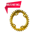 Drev absoluteBlack Ø96 mm BCD 1x10/11/12-Speed Oval NW M8000/M7000 Alu 34T Guld