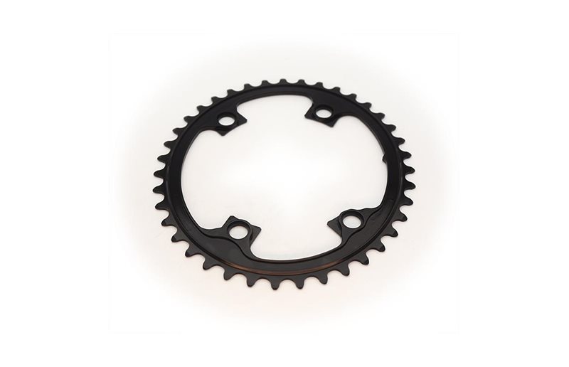 Drev absoluteBlack Ø110 mm BCD (Shimano Asymmetric) 2x10/11-Speed Oval 9100/8000 Alu 39T sort
