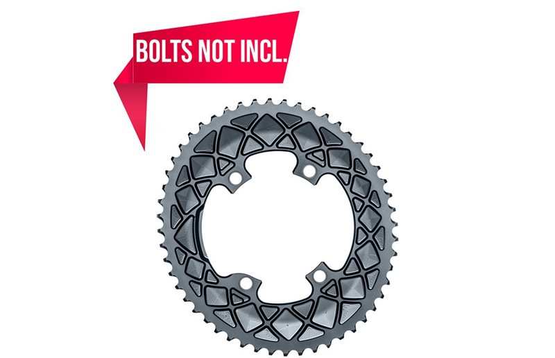 Drev absoluteBlack Ø110 mm BCD (Shimano Asymmetric) 2x10/11-Speed Oval 9100/8000 Alu 53T grå