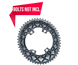 Drev absoluteBlack Ø110 mm BCD (Shimano Asymmetric) 2x10/11-Speed Oval 9100/8000 Alu 53T grå