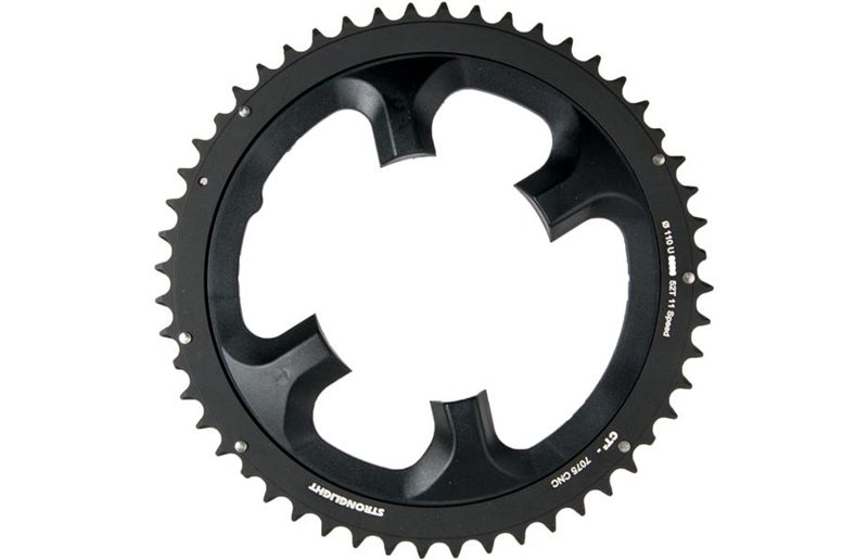 Drev Stronglight Ø110 mm BCD (Shimano Asymmetric) 2x11-Speed FC-6800 Alu 52T sort