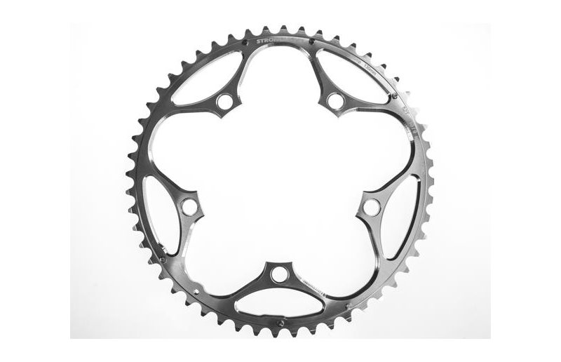Drev Stronglight Ø130 mm BCD 2x 9/10-Speed Alu 52T Sølv