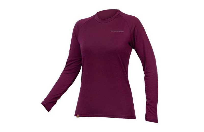 Endura Pyöräilypaita Naisten Baabaa Blend L/S Aluspusero Aubergine