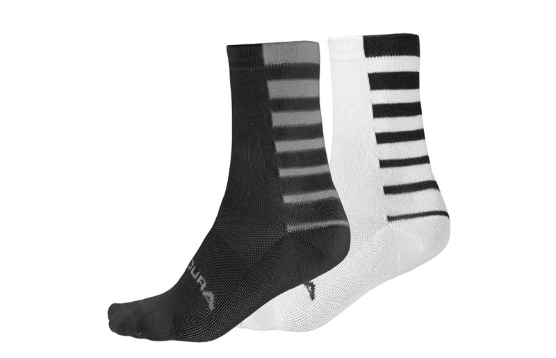 Endura Pyöräilysukat Coolmax Striped Socks 2-Pack Musta