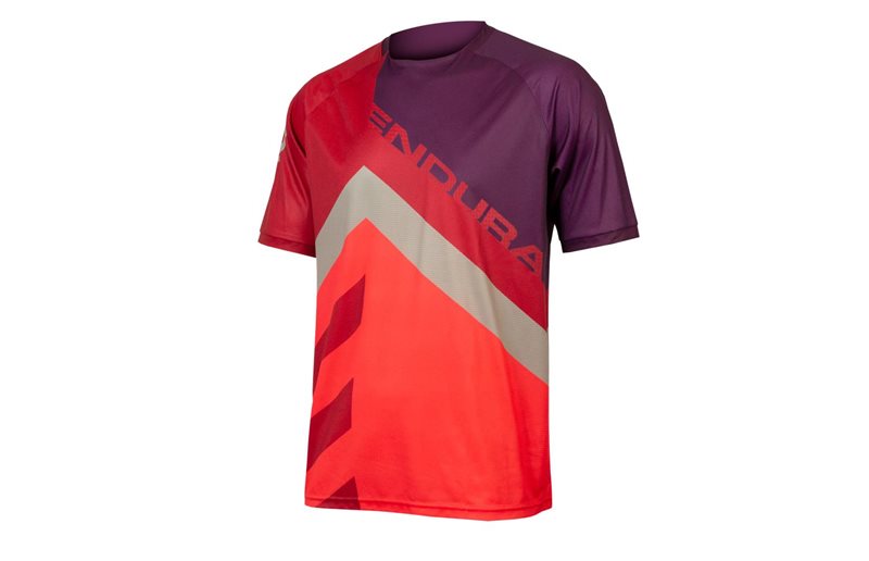 Endura Cykeltröja Singletrack Print Tee Ltd Pomegranate