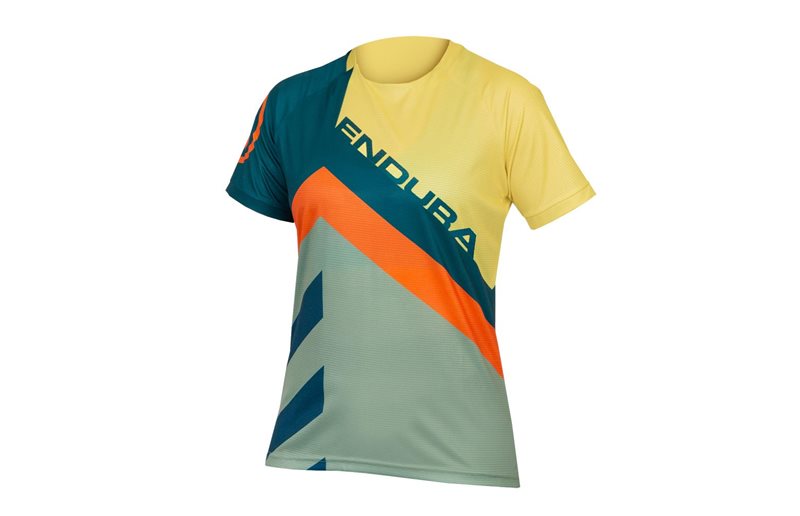 Endura Naisten pyöräilypaita Singletrack Print Tee Ltd Deepteal