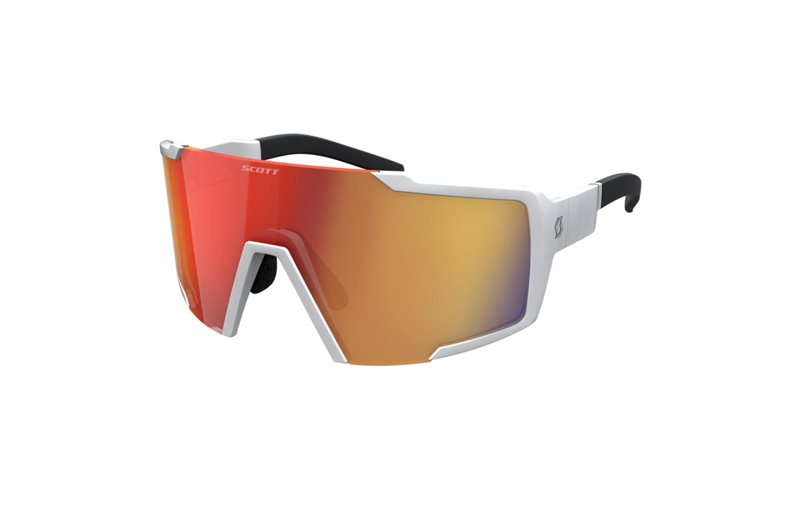 Scott Aurinkolasit Shield Compact White Matt/Red Chrome