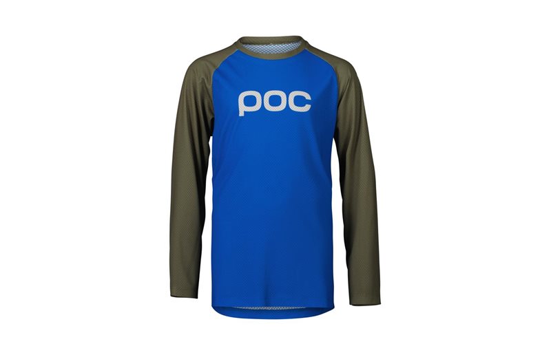 POC Lasten pyöräilypaita Essential MTB LS Jersey Natrium Blue/Epidote Green