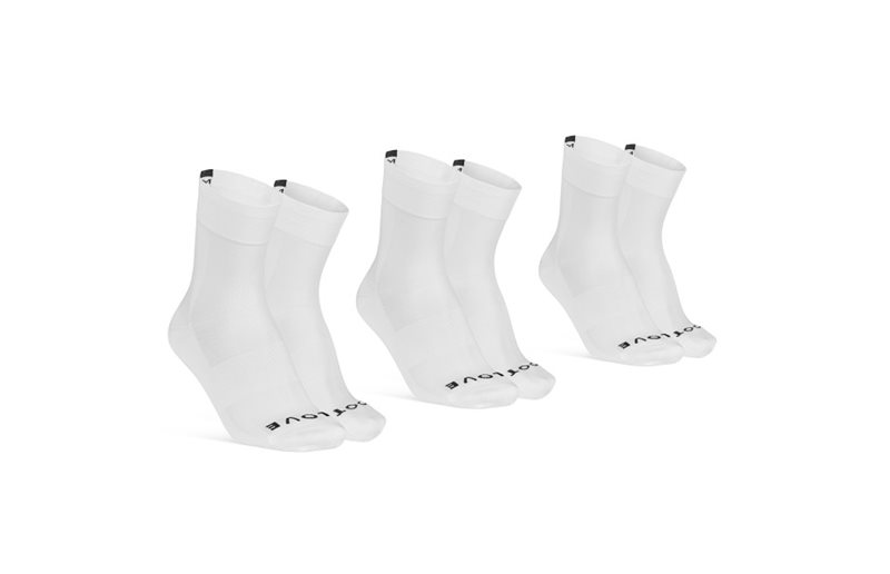 Pyöräilysukat GripGrab Lightweight SL Regular Cut Summer Socks 3-Pack White