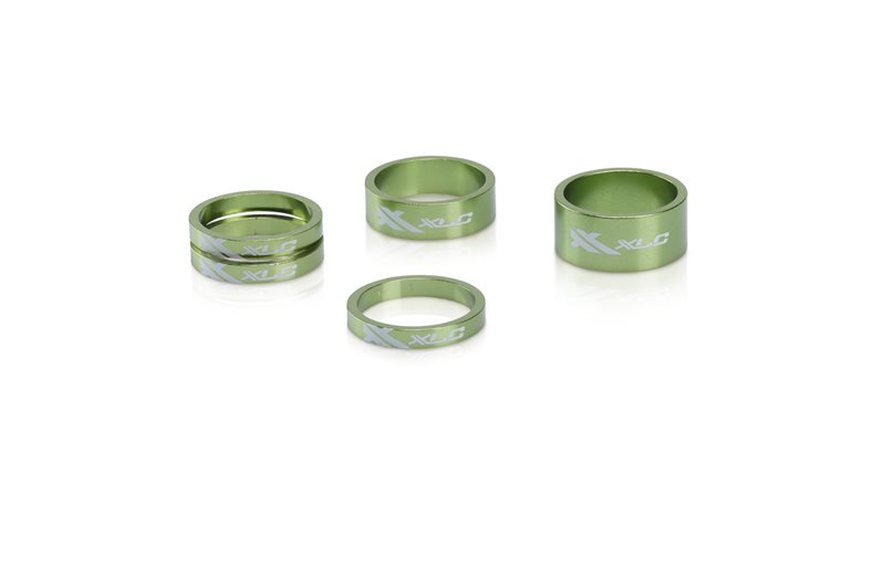 XLC Spacers AS-A02 5/10/15mm 1-1/8" Lime Green