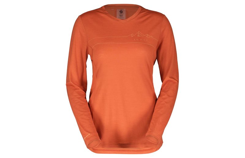 Scott Cykeltröja Dam Defined Merino LS Braze Orange