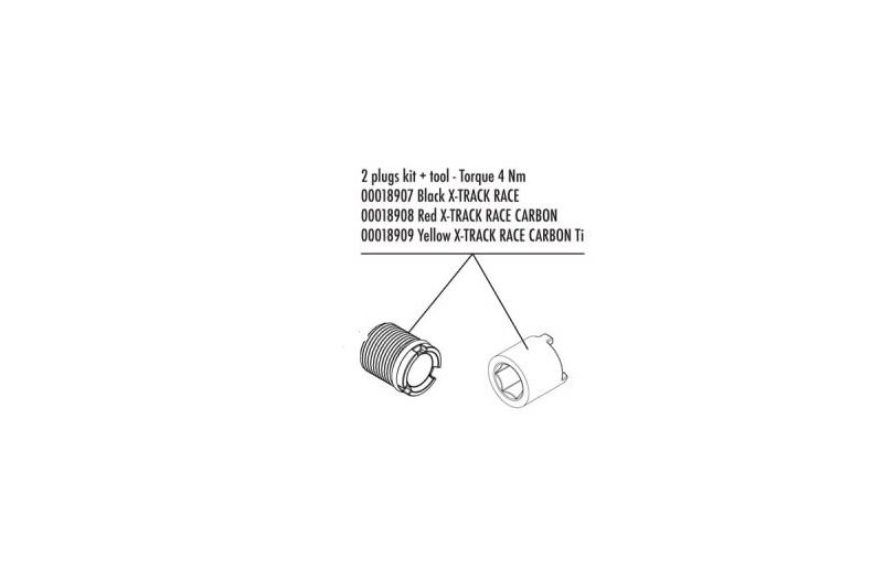 Polkimen varaosat LOOK Spindle Plugs and Tool Kit Red X-Track Race