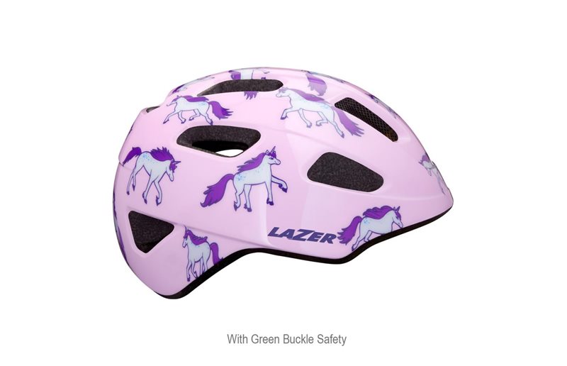 Lasten pyöräilykypärä Lazer Nutz KinetiCore + Vihreällä Soljella Unicorns