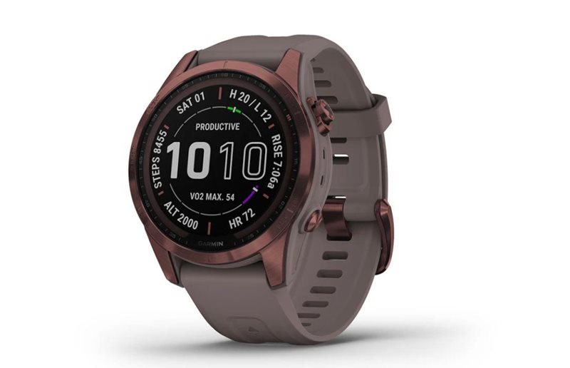 Multisport-älykello Garmin Fenix 7S Sapphire Dark Bronze Titanium, Shale Gray Ranneke