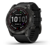 Multisport-älykello Garmin Fenix 7X Sapphire Carbon Gray Titanium, silikoniranneke