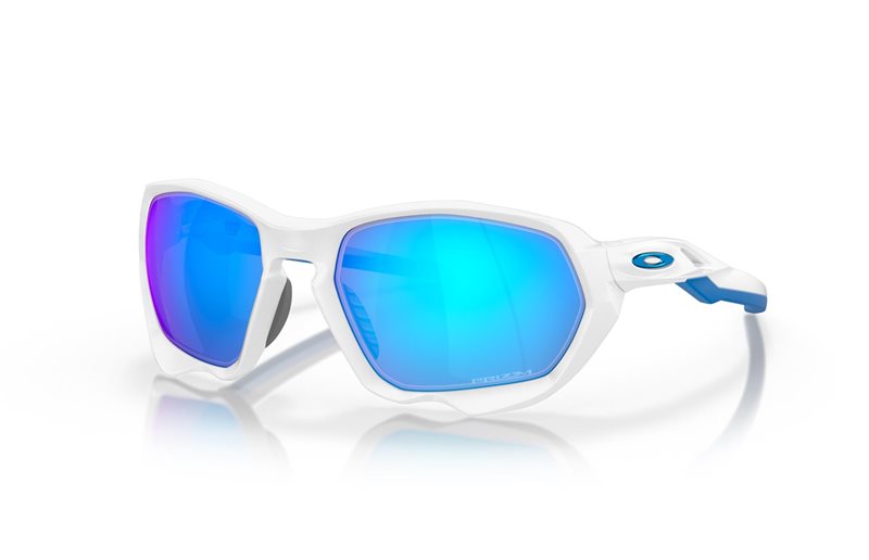 Oakley Sykkelbriller Plazma Matte White / Prizm Sapphire
