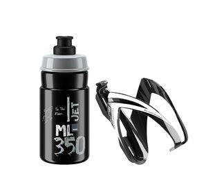 Elite Flaske + Holder Sett CEO Jet Flaske 350ml Black/Grey