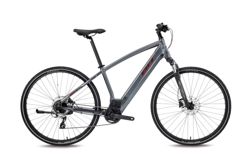 Elcykel BH Hybrid Atom Cross sølv/rød/sølv