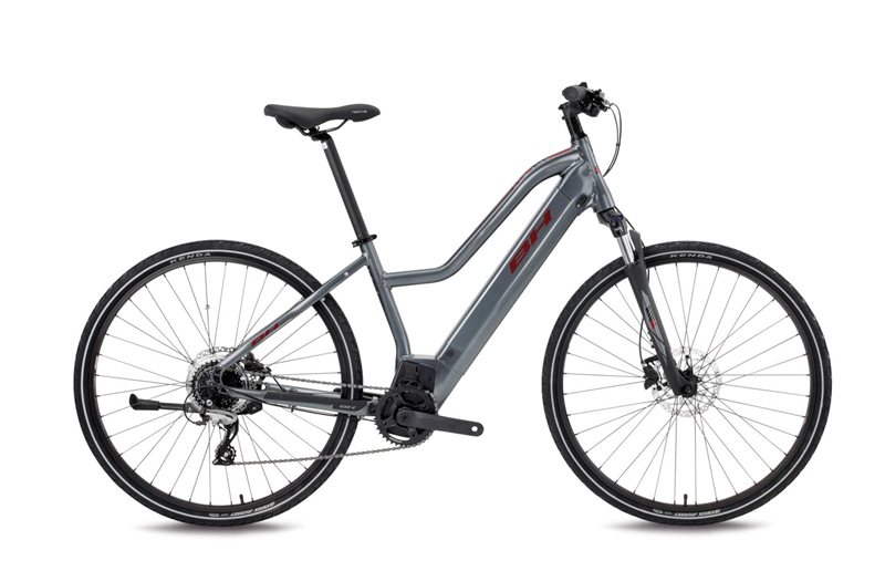 Elcykel BH Hybrid Atom Jet sølv/rød/sølv