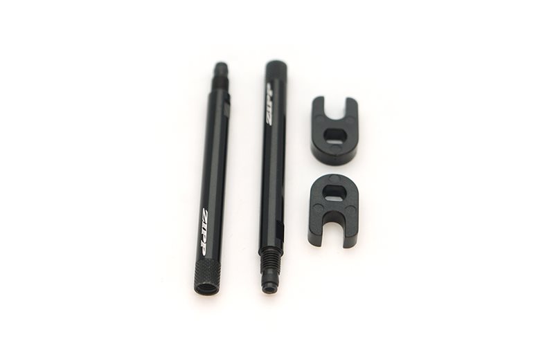 Ventilforlængerkit Zipp Aluminium knurled 65 mm with Plastic Wrench Sort