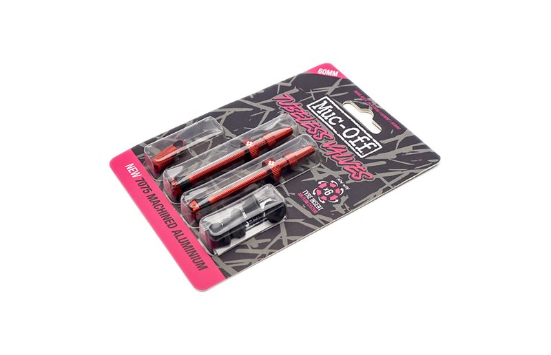 Tubeless venttiilipari Muc-Off Tubeless Valves V2 Pari 60mm Punainen