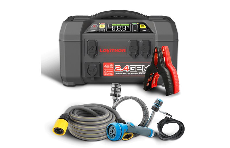 Lokithor Aw401 Jumpstarter med tvätt och kompressor 5 i 1 Black