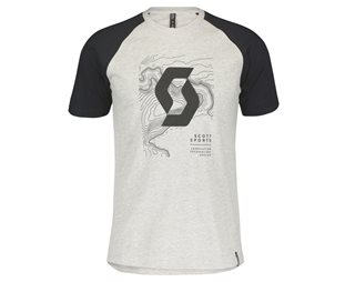 SCOTT T-skjorte Herre Icon Raglan SS Lysgrå Mélange/Svart