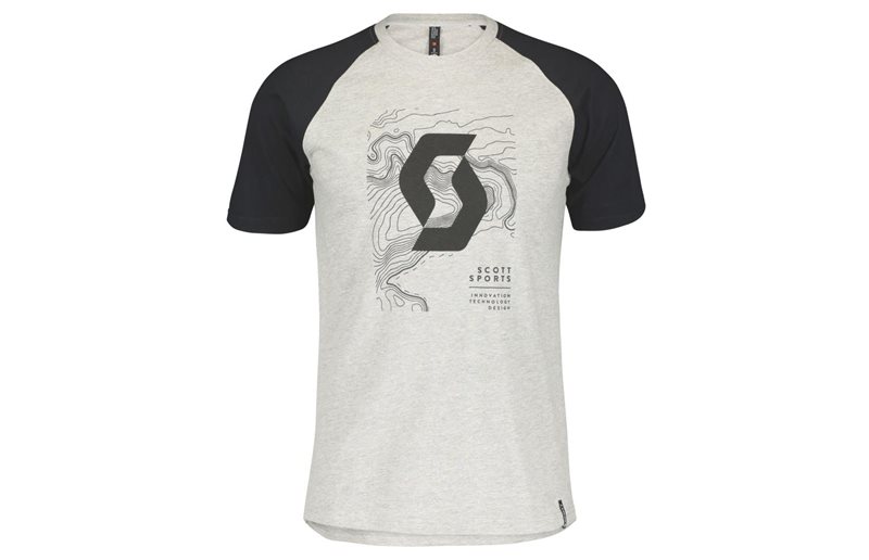 SCOTT T-shirt Herr Icon Raglan SS Light Grey Mélange/Black