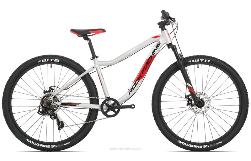 Børnecykel Rock Machine Storm 27 MD Sølv/Sort/Rød