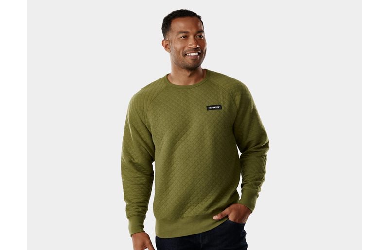 Trek Sweatshirt Quilted Crewneck Unisex Green