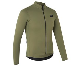 GripGrab EXPLR Merinotech långärmad flossad cykeltröja Olive Green