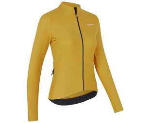 GripGrab PACR långärmad flossad cykeltröja dam Mustard Yellow