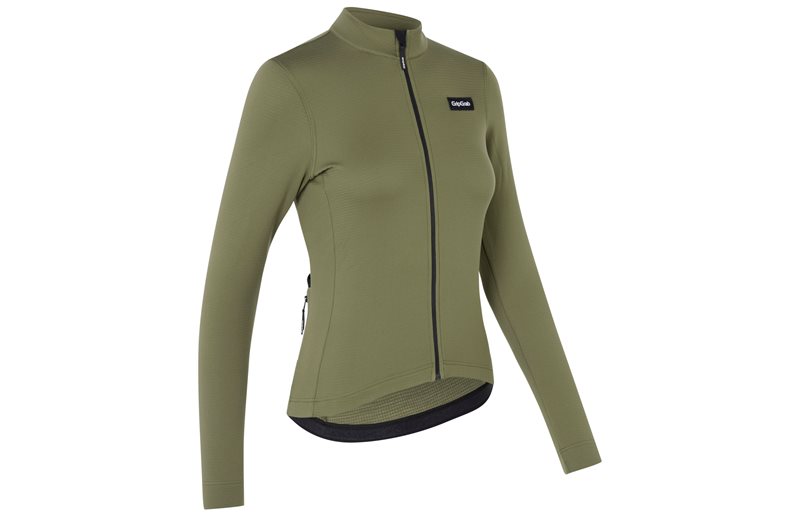 GripGrab Sykkeltrøye Dame Gravelin MerinoTech Thermal Langermet Olivengrønn