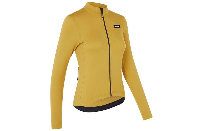 GripGrab EXPLR Merinotech Thermal Pitkähihainen naisten pyöräilypaita Mustard Yellow