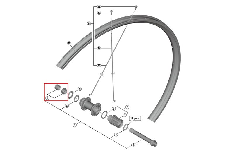 Shimano Venstre Låsemutter & Kon Wh-Rs170