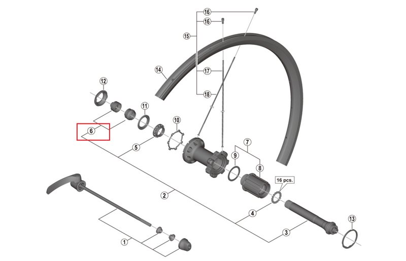 Shimano Left Hand Lock Nut & Cone Wh-Rs7