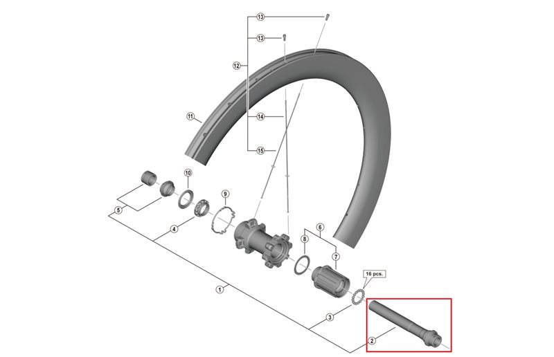 Shimano Navakseliyksikkö Wh-Rx570-Tl-R12