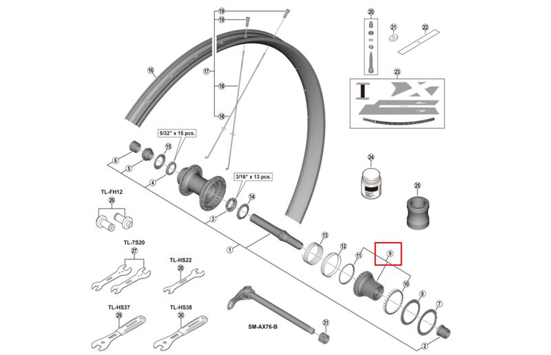 Vapaaratas SHIMANO WH-M8100