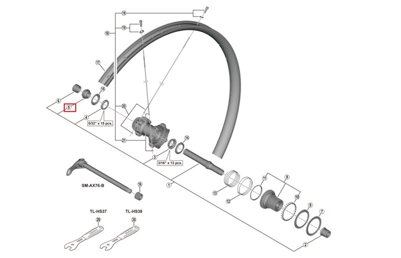 Shimano Cone L.H. med støvhette Wh-M8100-B