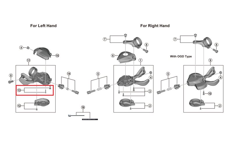 Shimano L.H. Yläkannen Kiinnikeruuvi Sl