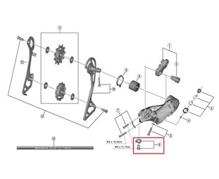 Shimano kabelstrammingsbolt & plate Rd-R80