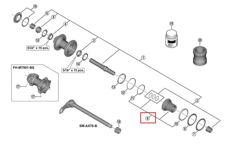 Vapaaratas SHIMANO FH-M9111
