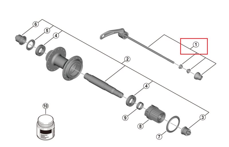 Shimano Complete Quick Release 174mm Fh-