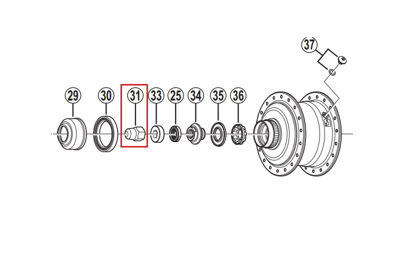 Mutteri SHIMANO ALFINE Cap Nut for SG-S700