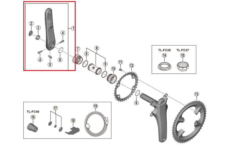 Kampi Shimano FC-R8100-P Vasen Left Crank Arm Unit 175mm