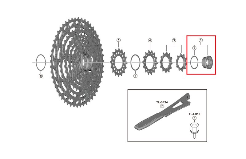 Shimano Lukitusrengas & Välilevy