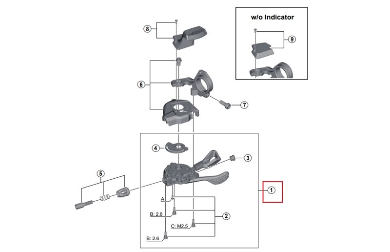 Shimano Gearskiftegreb Del Højre